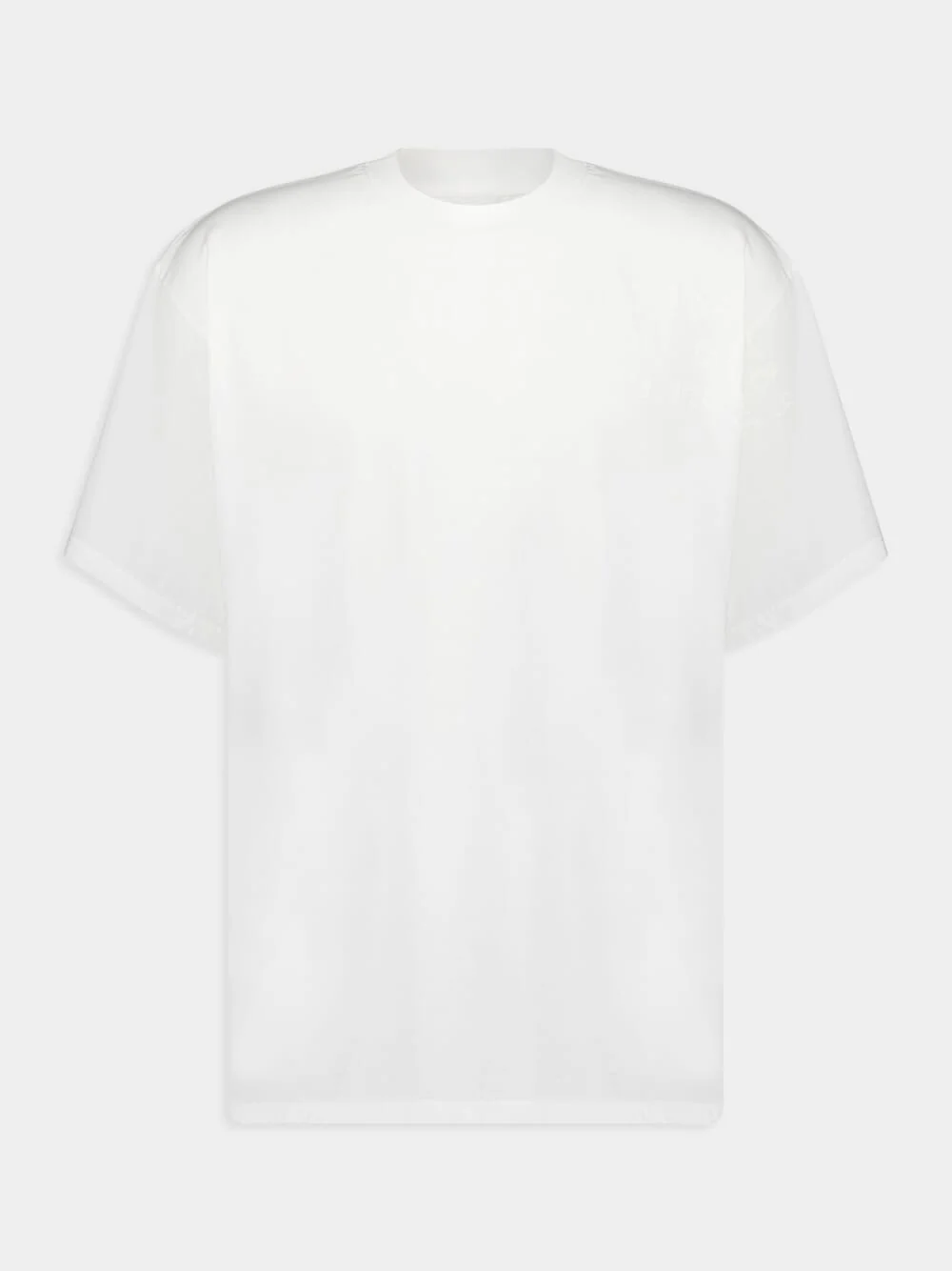 White Cotton Numbers Printed Crewneck T-Shirt