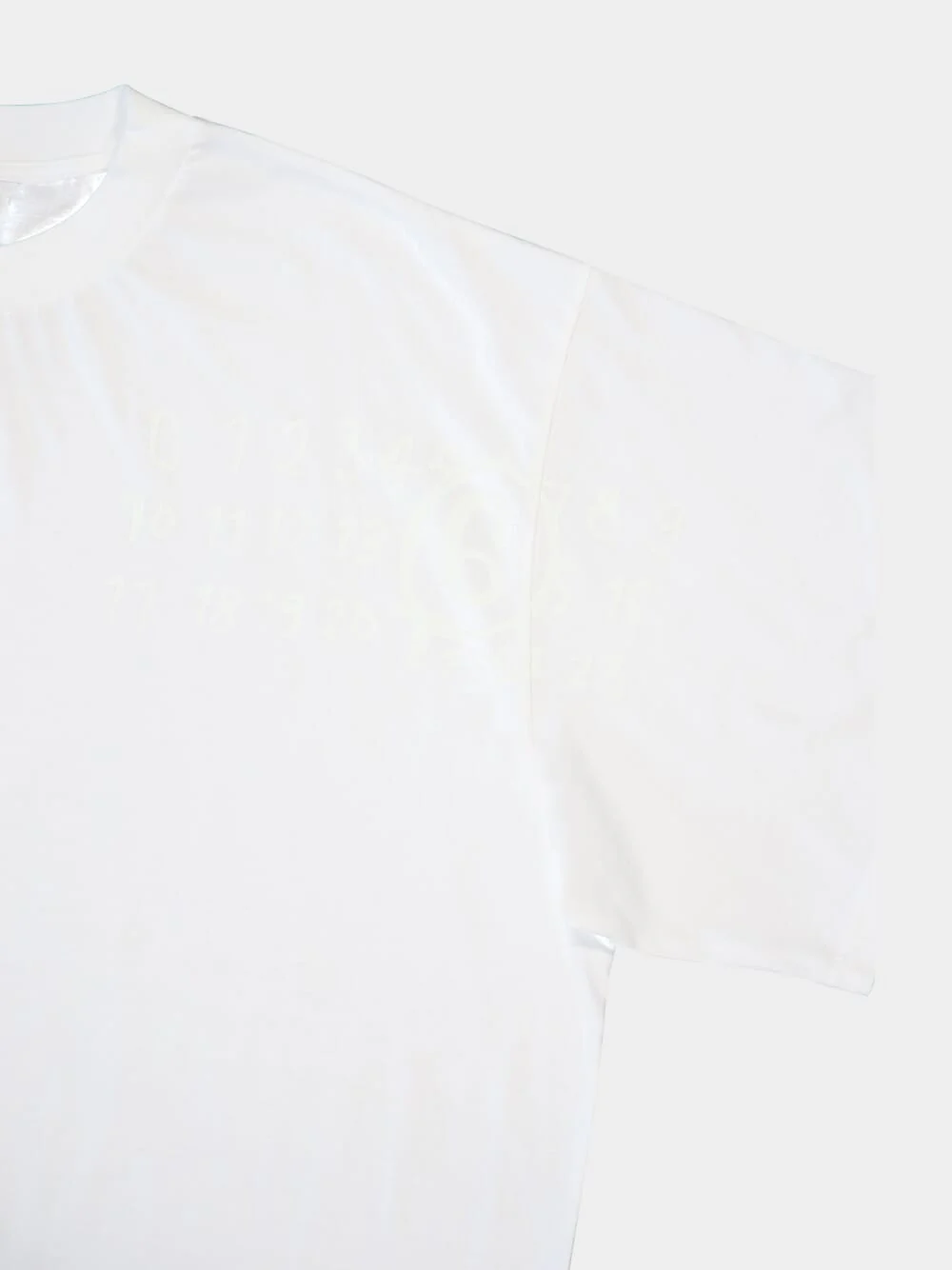 White Cotton Numbers Printed Crewneck T-Shirt - Image 4