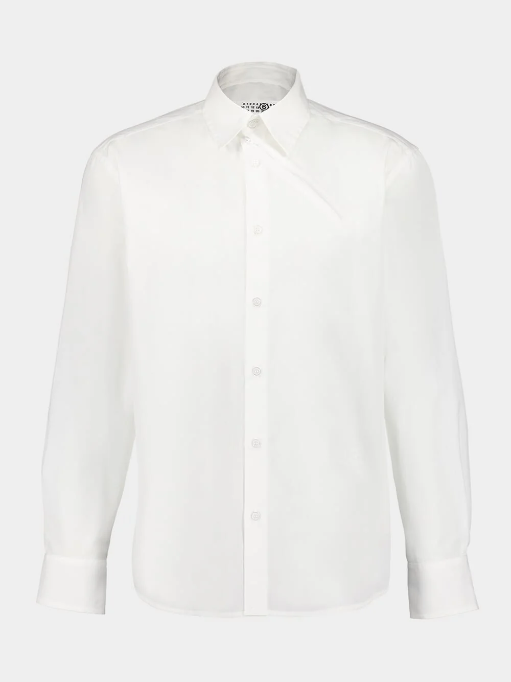 White Zip-Detail Poplin Shirt
