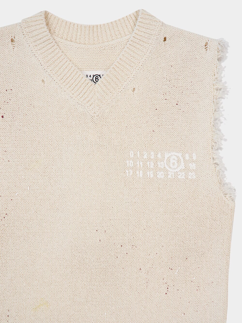 Cream Numbers-Print Vest - Image 3