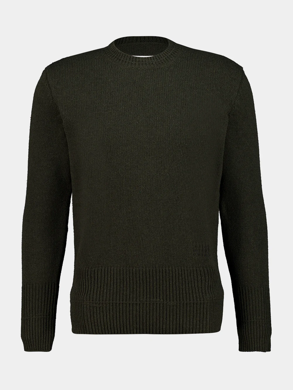 Khaki Wool Crew Neck Jumper - Image 2