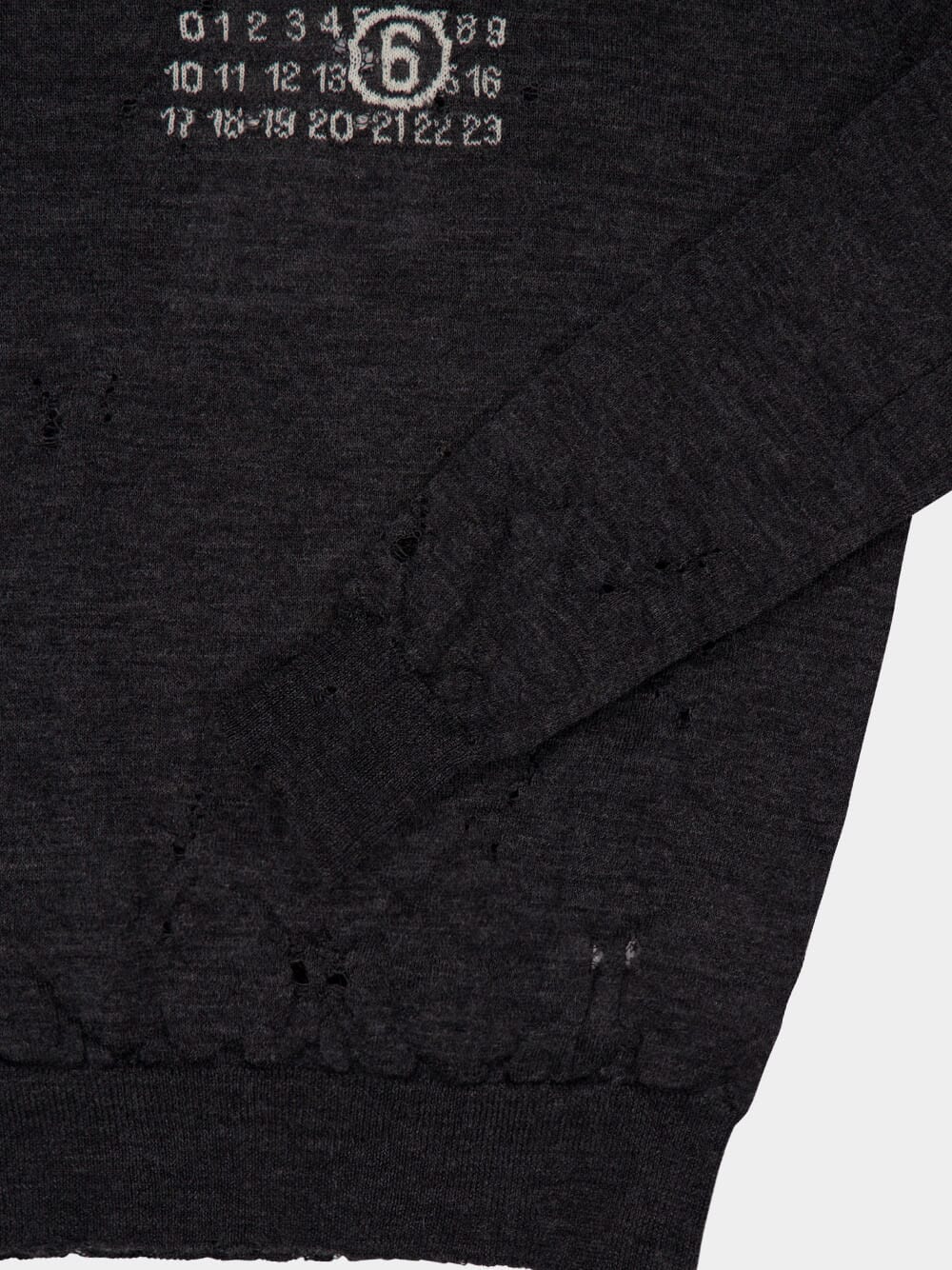 Dark Grey Distressed Knit Jumper - Image 4