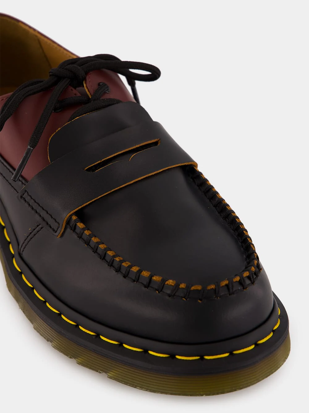 Black Penton Mash Up Leather Moccasins - Image 7