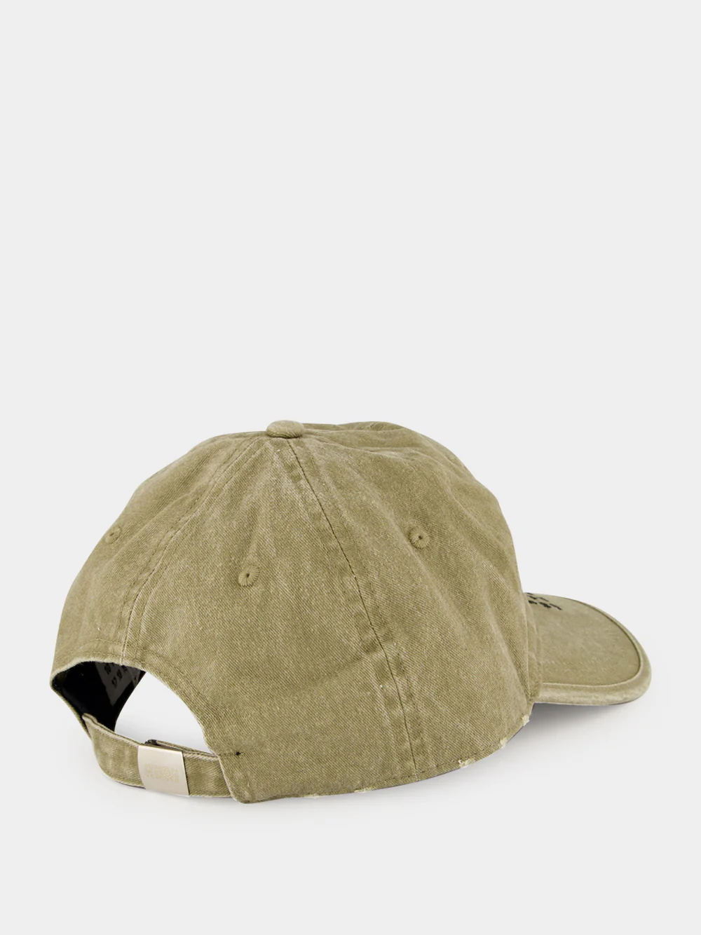 Khaki Washed Cotton Label Cap - Image 2
