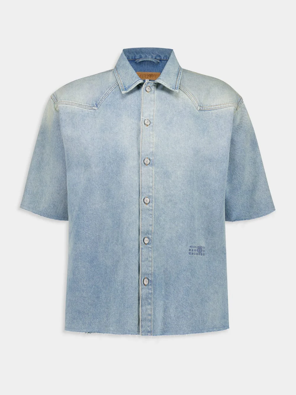 Light Blue Denim Short Sleeve Shirt