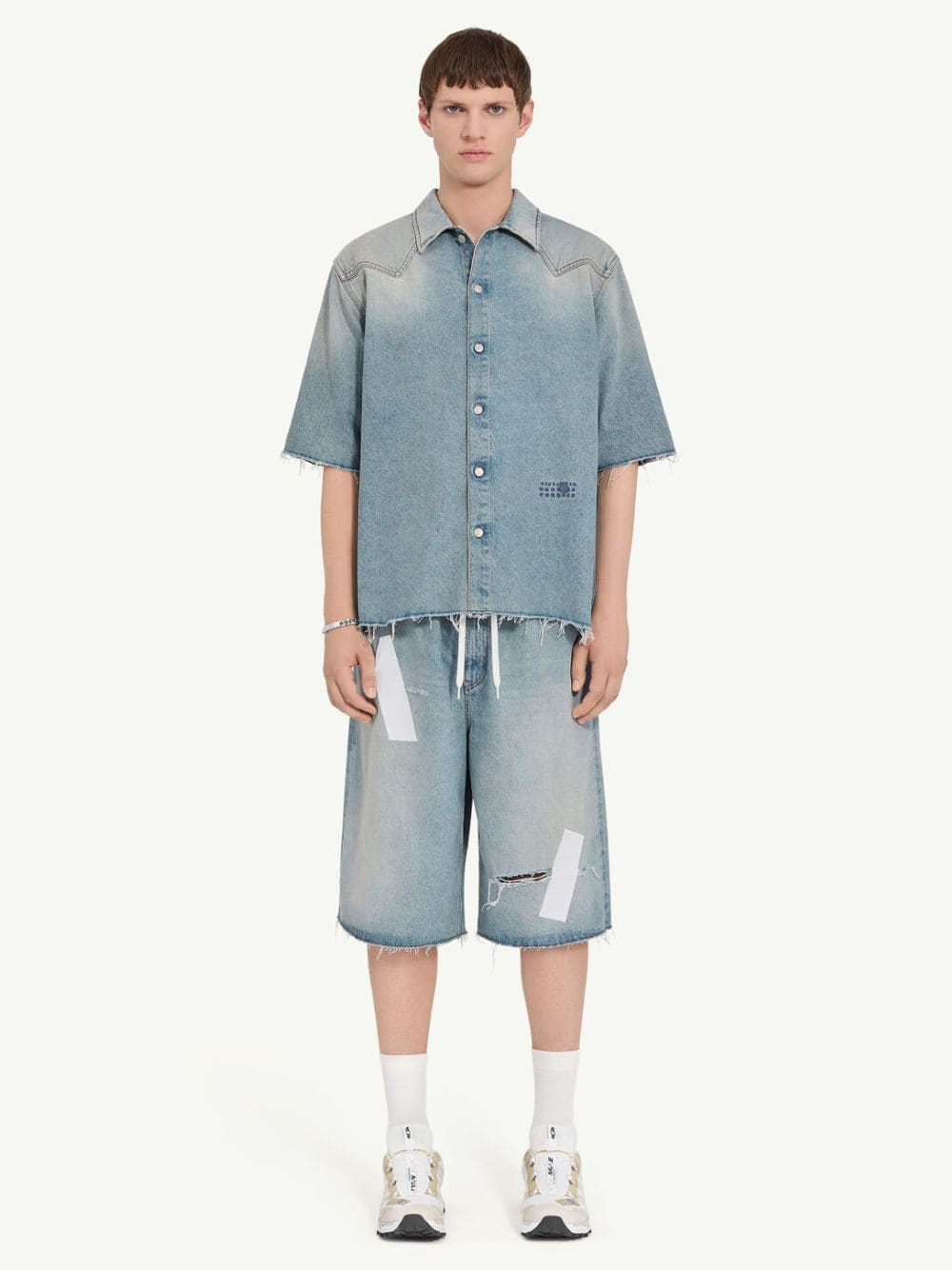 Light Blue Denim Short Sleeve Shirt - Image 2