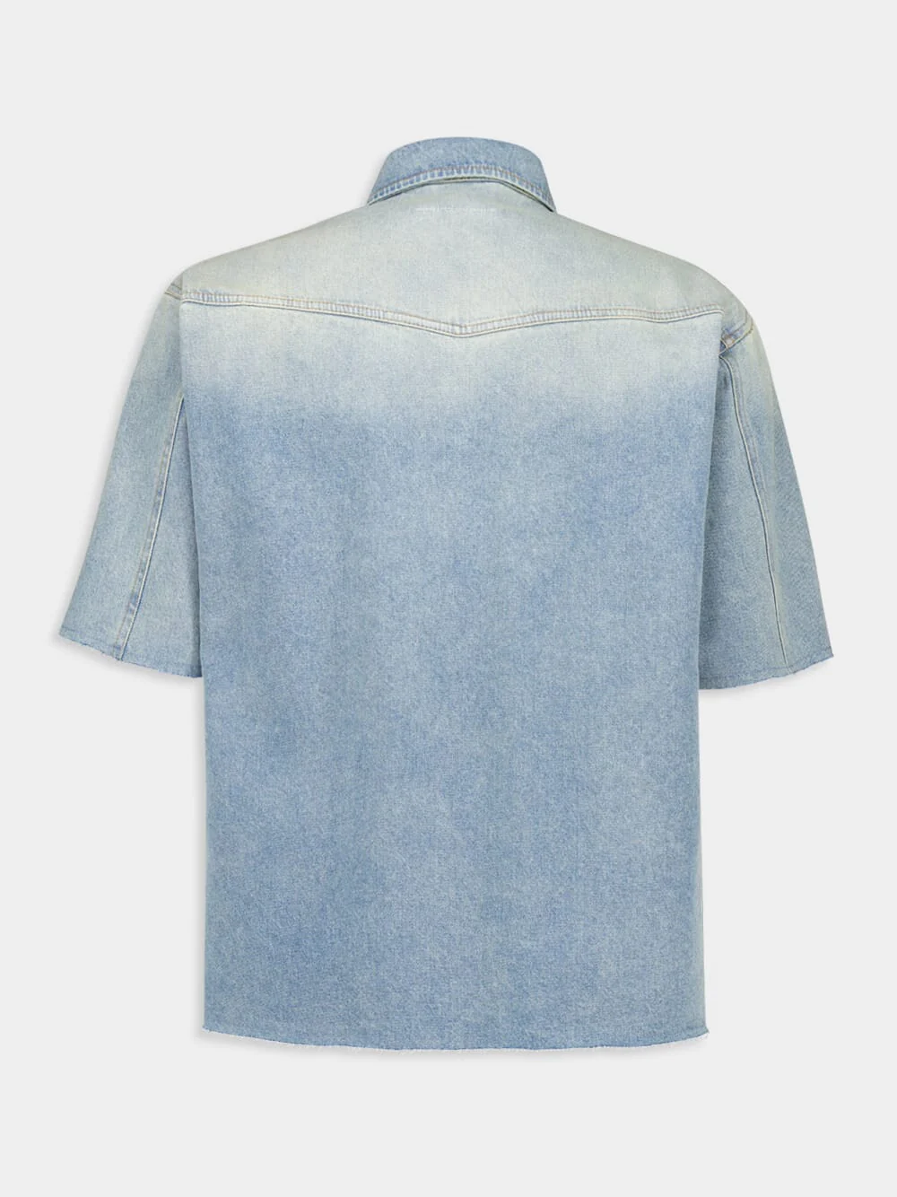 Light Blue Denim Short Sleeve Shirt - Image 3