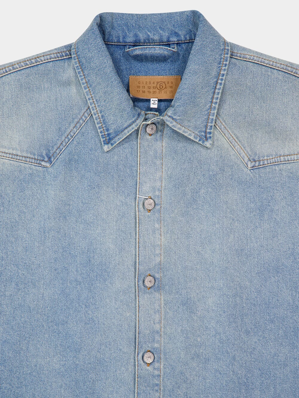 Light Blue Denim Short Sleeve Shirt - Image 5