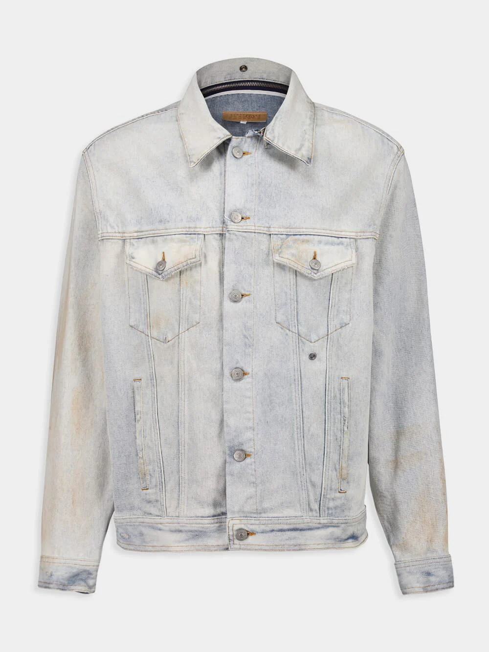 Light Blue Distressed Denim Jacket - Image 5