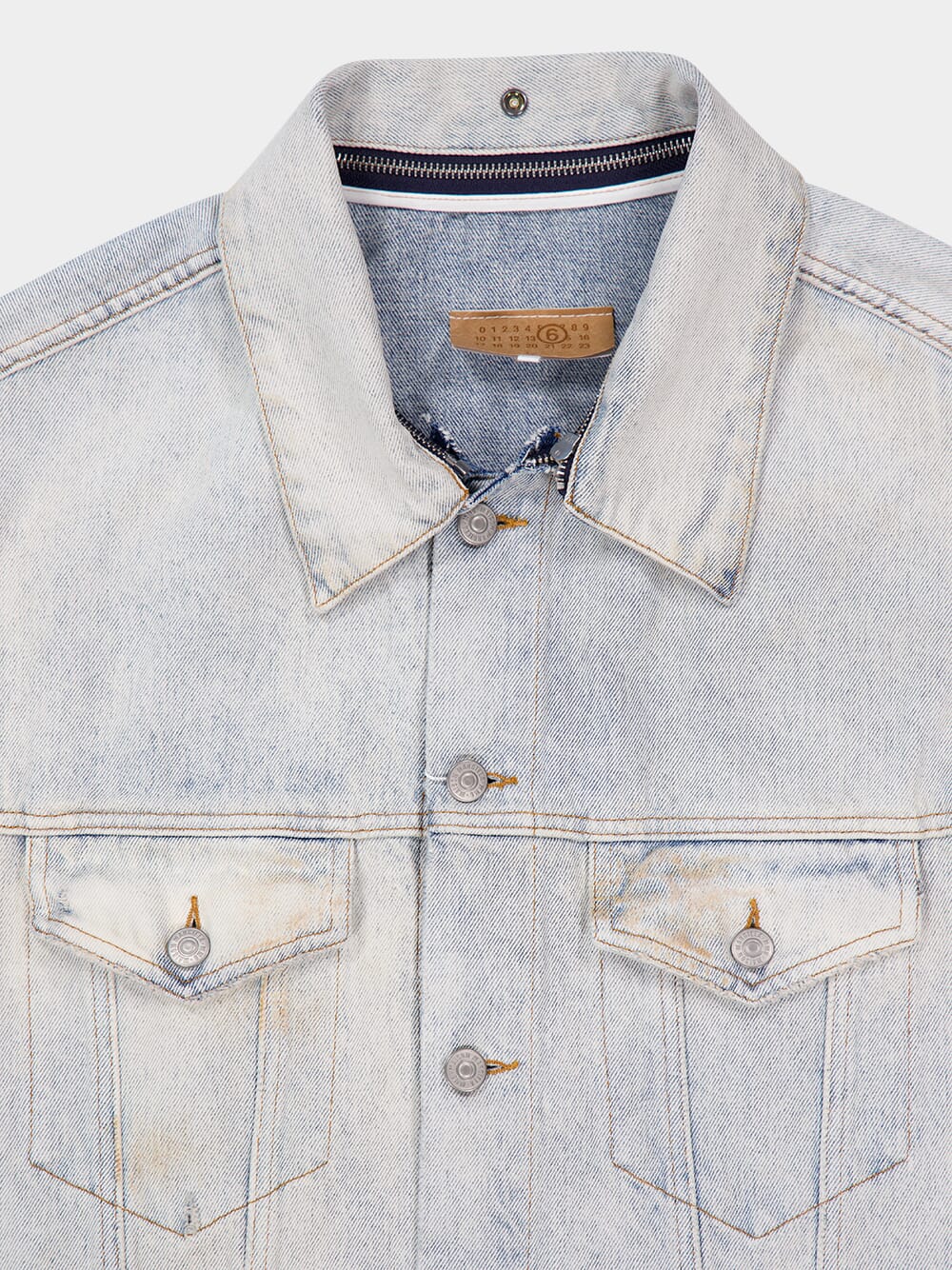 Light Blue Distressed Denim Jacket - Image 7