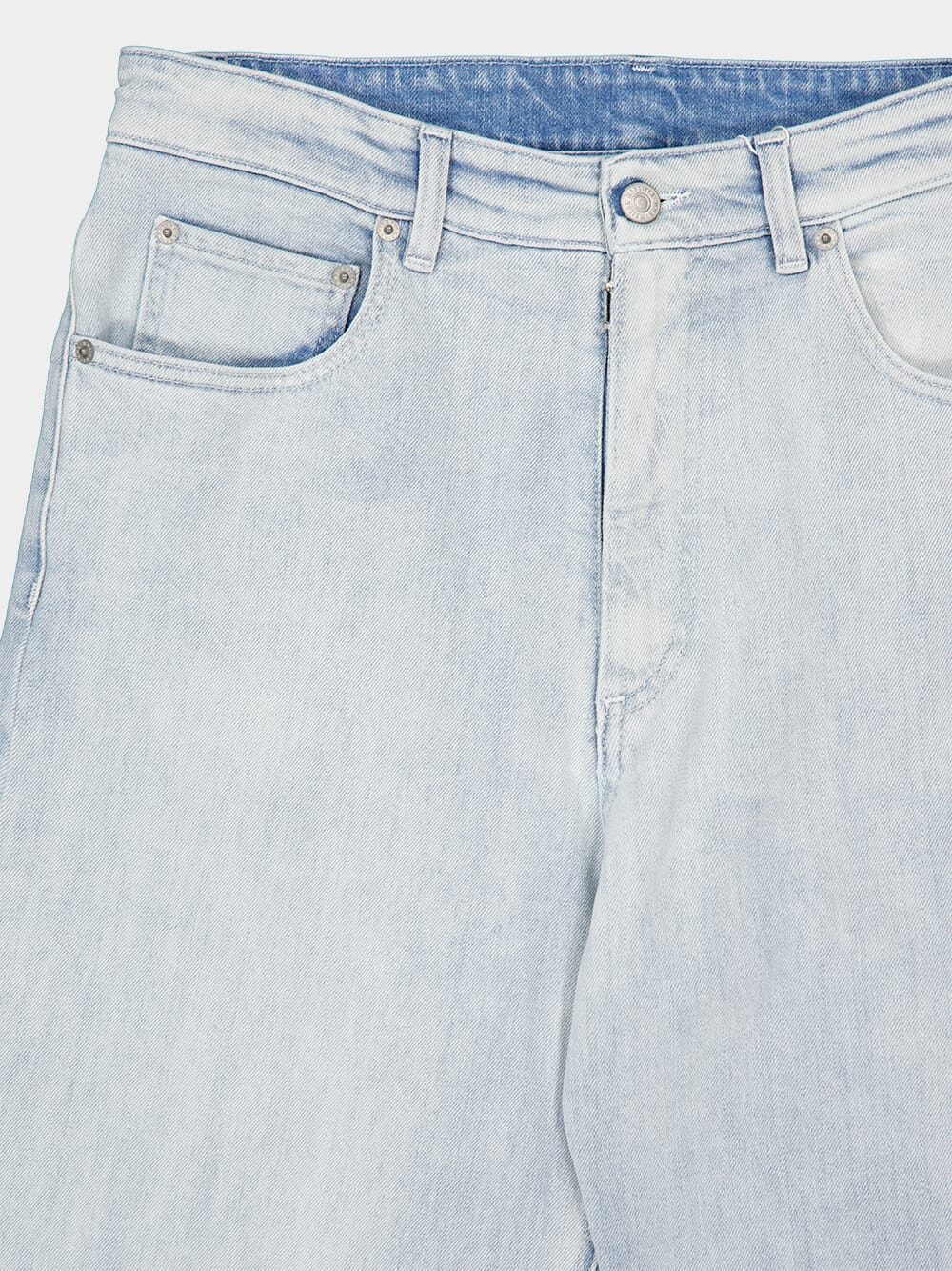 Light Blue Five-Pocket Cotton Jeans - Image 3
