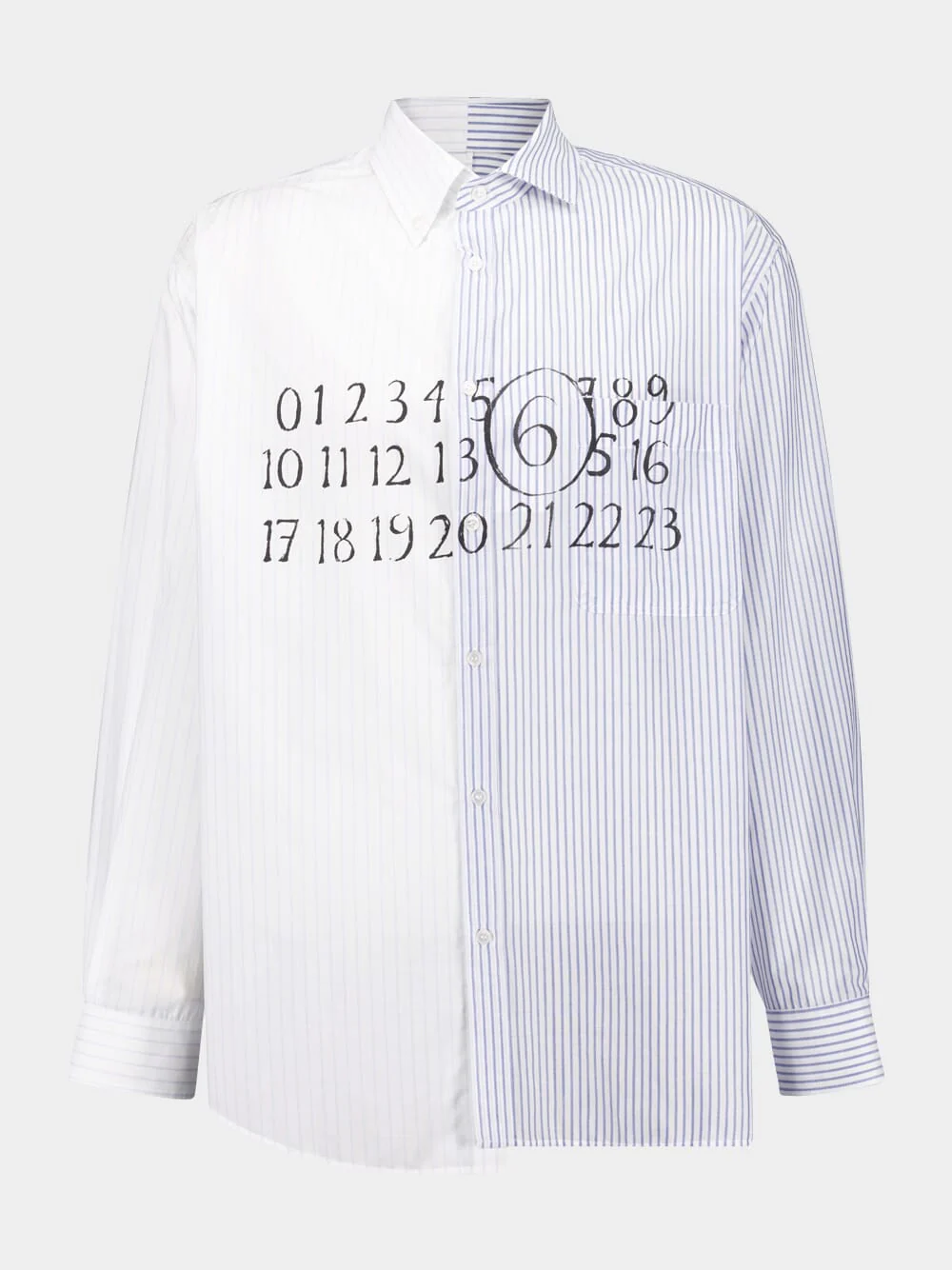 Numeric Asymmetric Long Sleeve Shirt