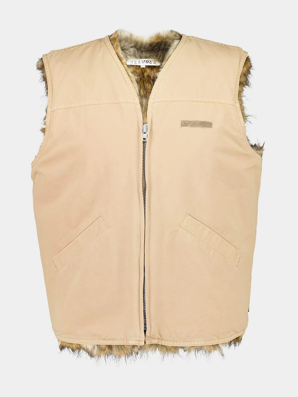 Ochre Faux Fur Trim Vest - Image 2