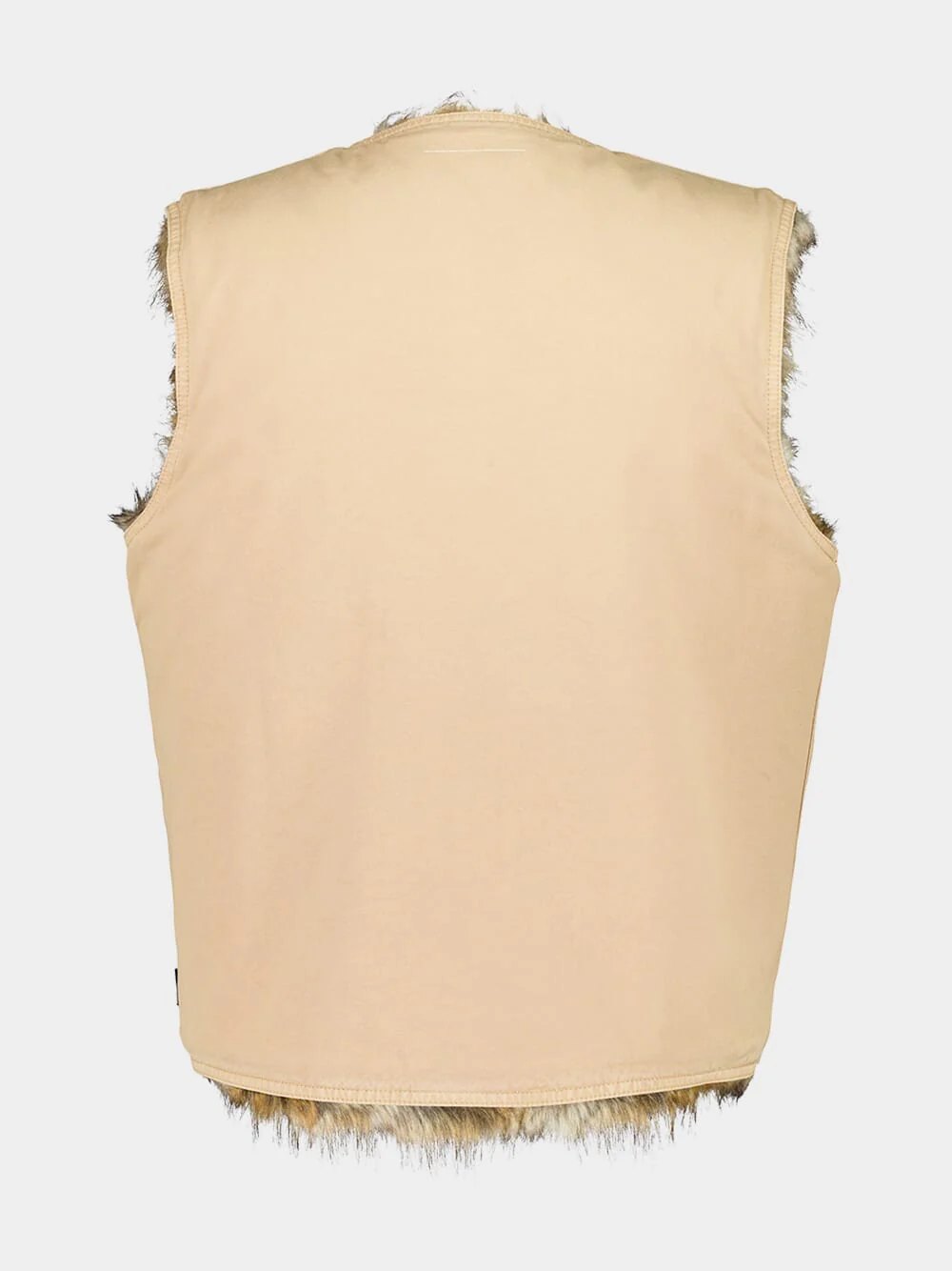 Ochre Faux Fur Trim Vest - Image 4