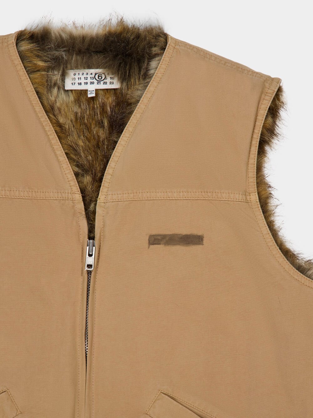 Ochre Faux Fur Trim Vest - Image 5