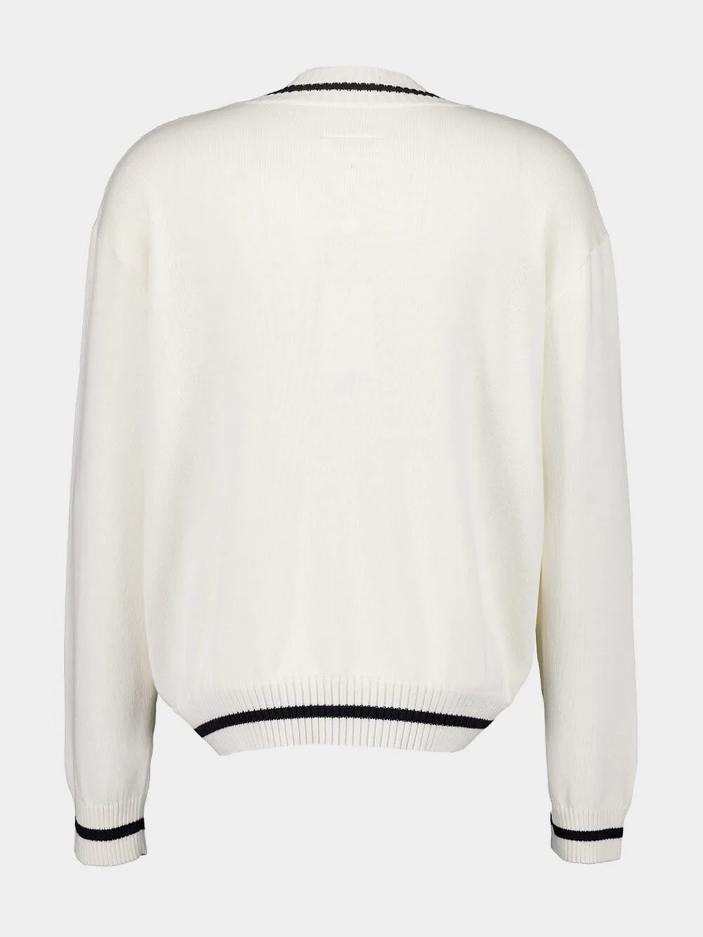 Off-White V-Neck Numbers Motif Jumper - Image 2