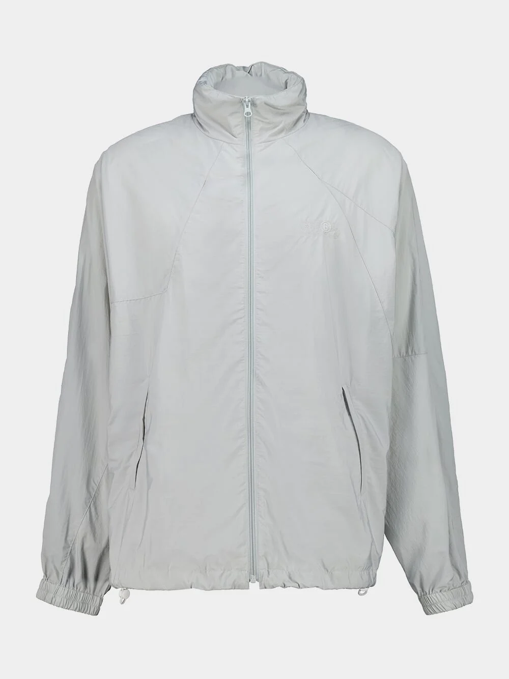Sage Grey Nylon Windbreaker Jacket