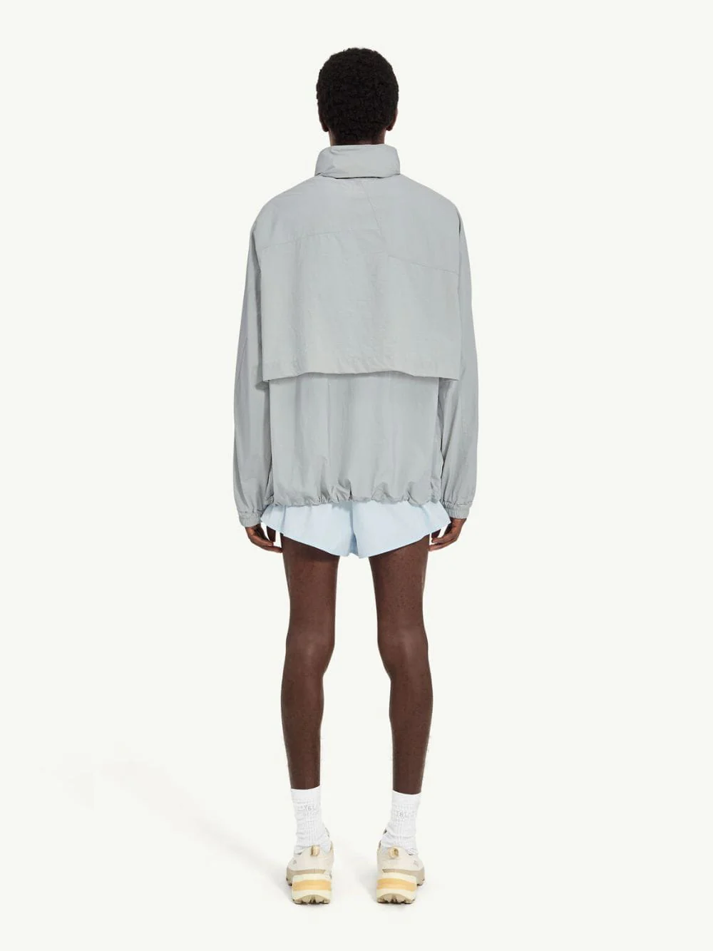 Sage Grey Nylon Windbreaker Jacket - Image 4