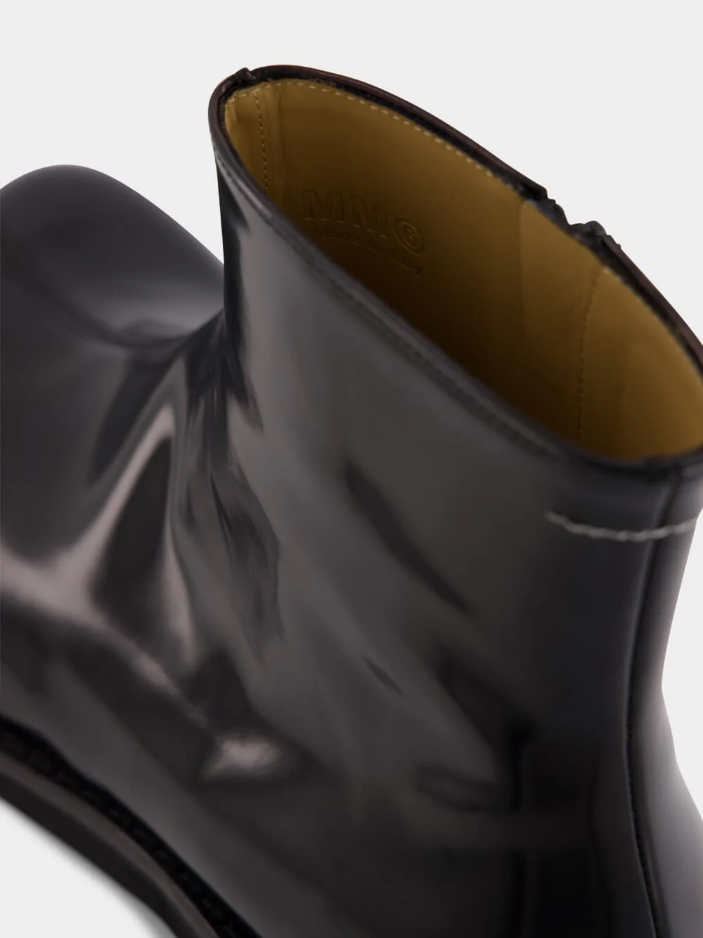 Black Leather Ankle Boots with Sculpted Toe - Image 8
