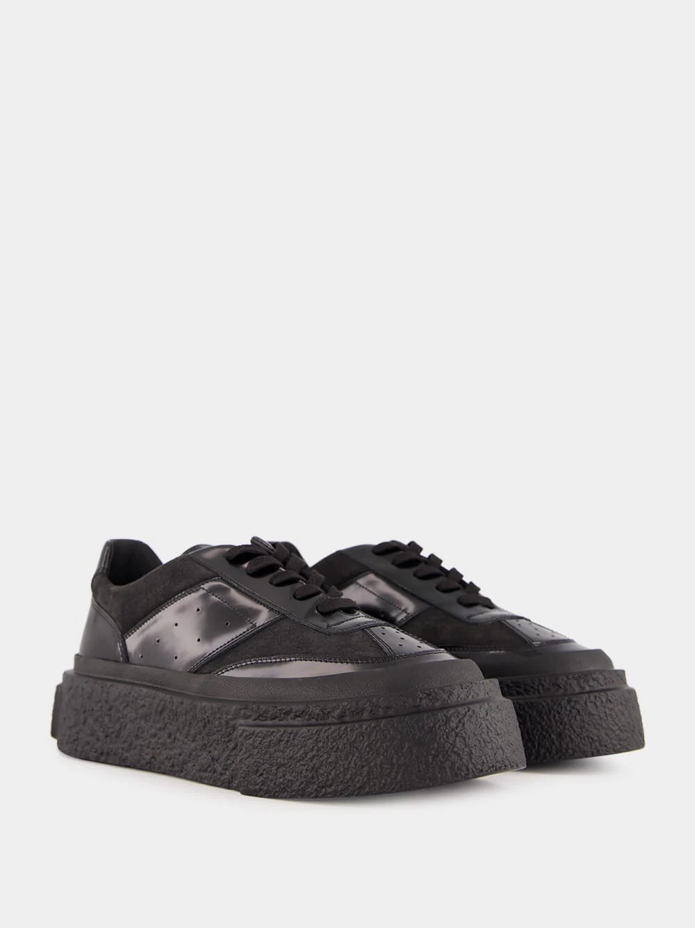 Black Patent Leather Sneakers - Image 3