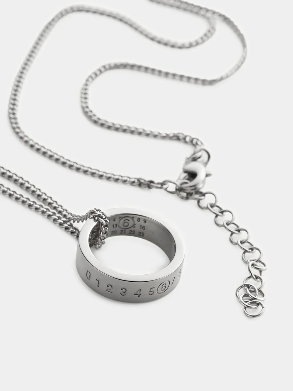 Silver Numeric Engraved Pendant Necklace - Image 3