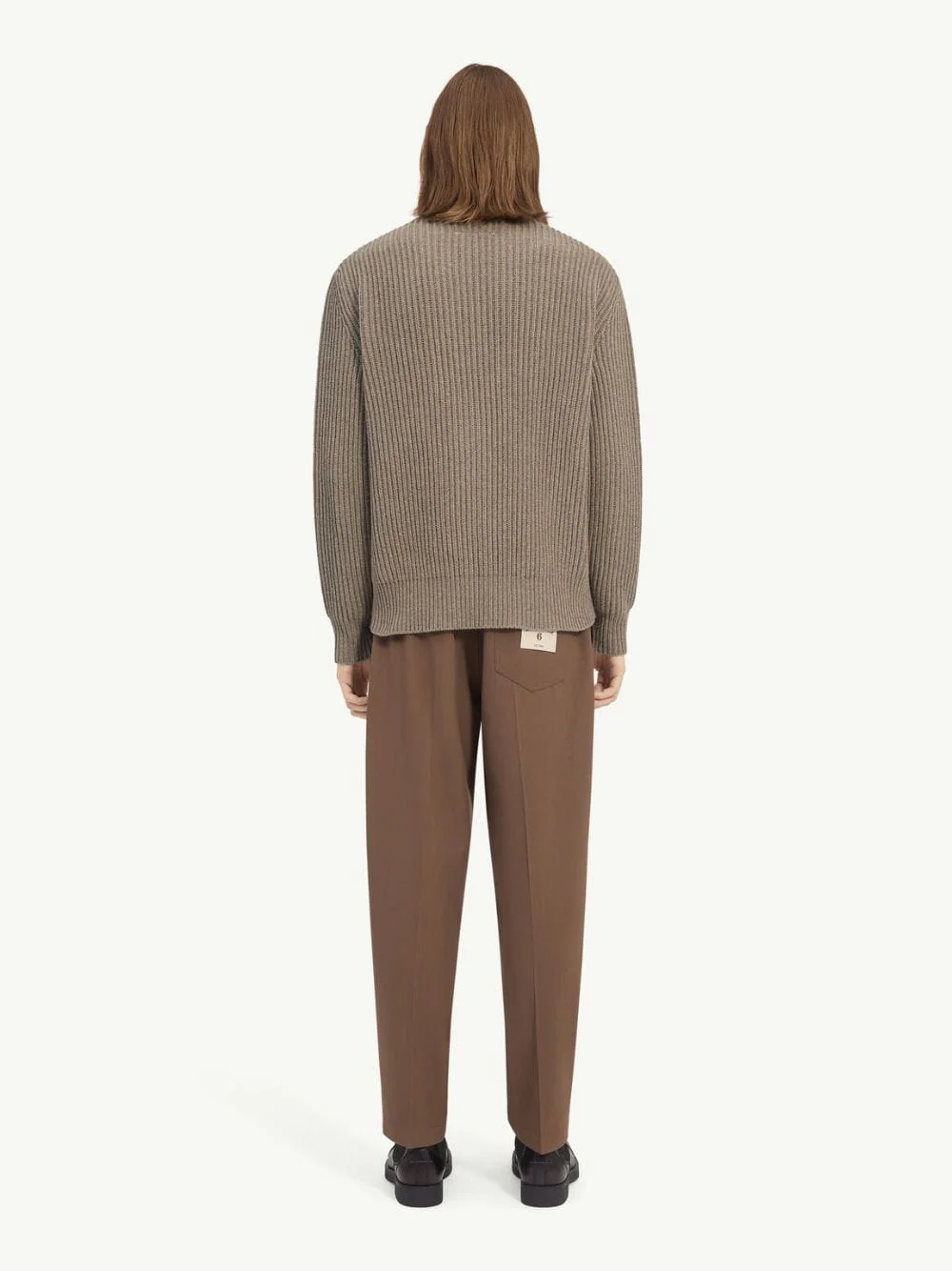 Nude Ribbed Knit Zip Jacket - Image 3