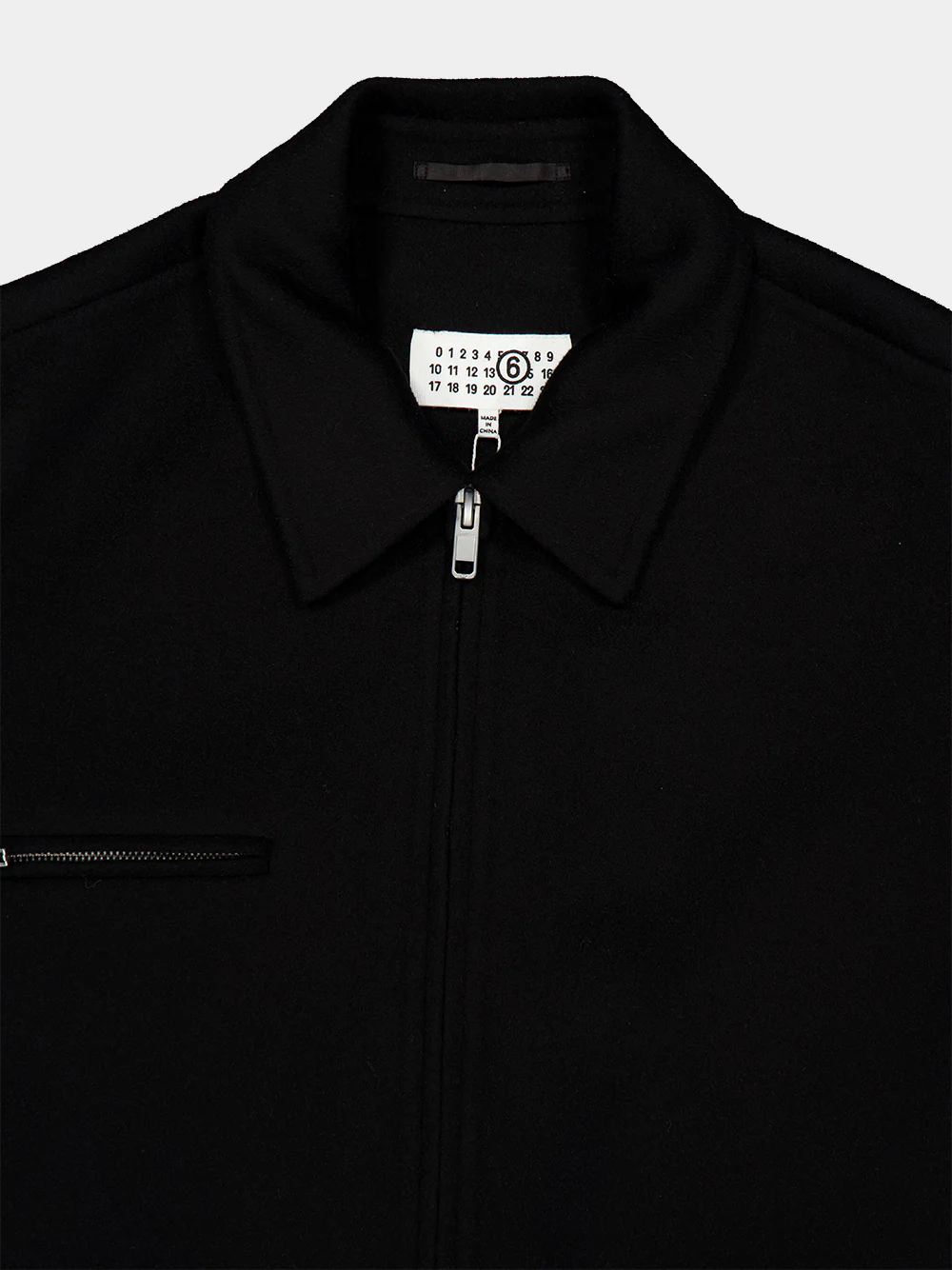 Black Double-Faced Wool Zip Jacket - Image 5
