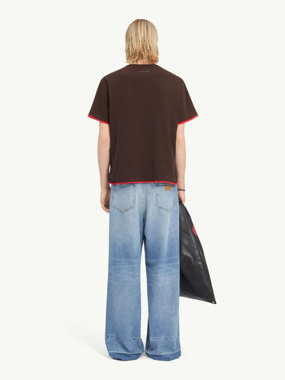 Brown and Red Reversible Cotton T-Shirt - Image 4