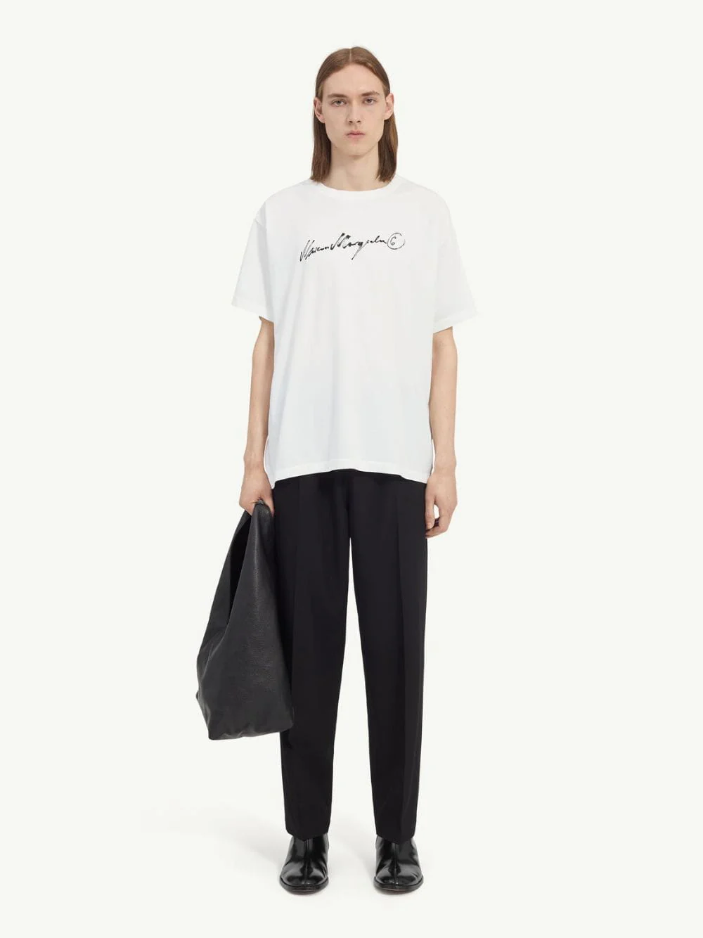 White Overdyed Script Jersey T-Shirt