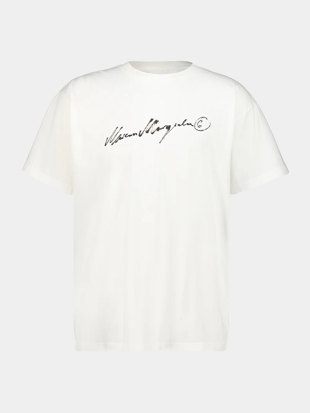 White Overdyed Script Jersey T-Shirt - Image 2