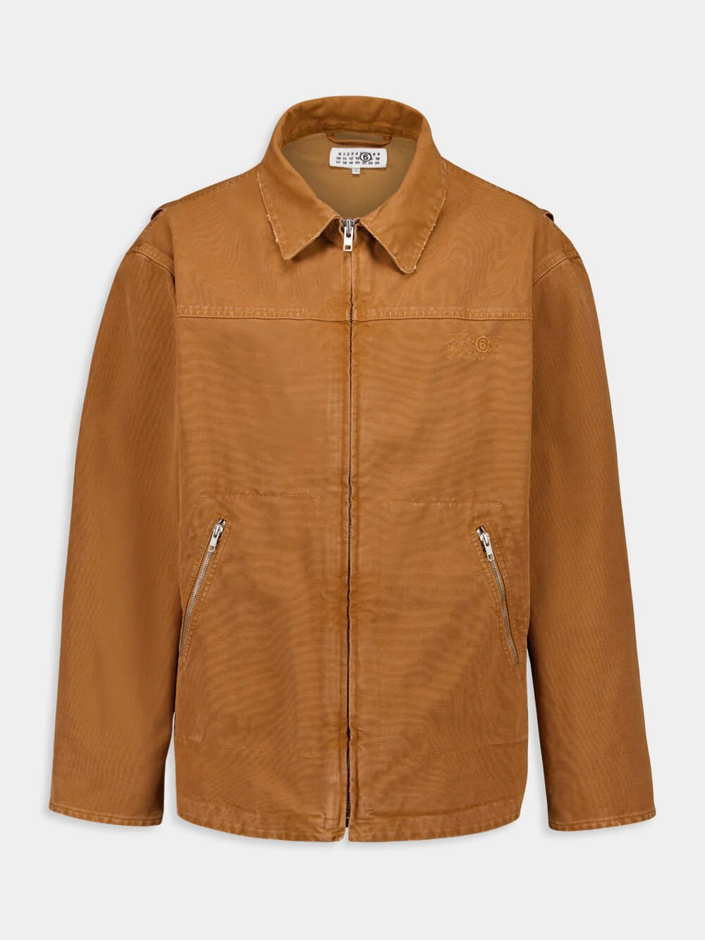 Tobacco Brown Cotton Zipped Sports Jacket - Image 5