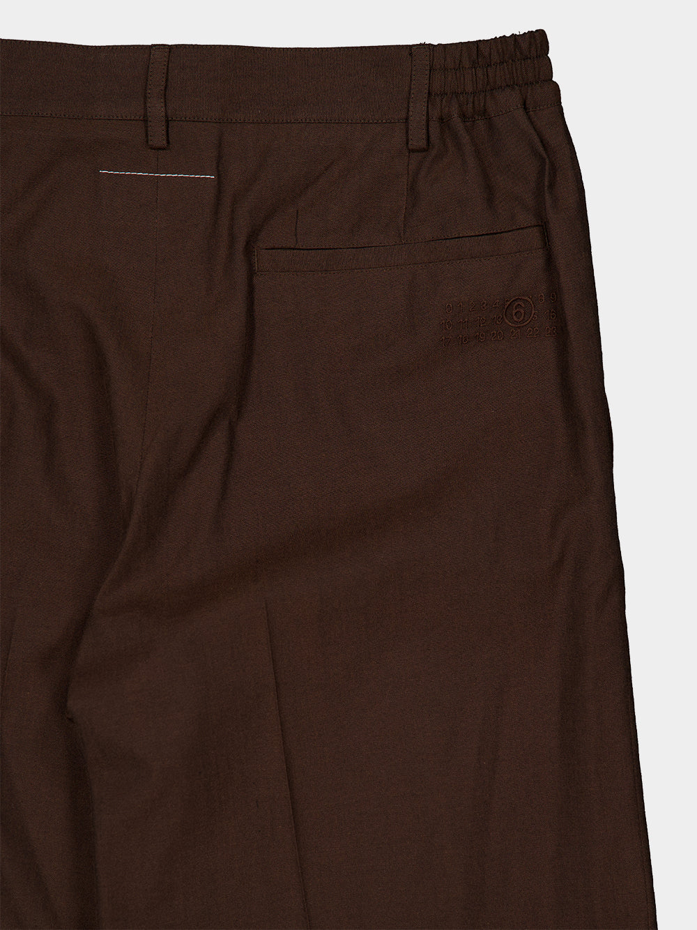Brown Wool Wide-Leg Pleated Trousers - Image 6