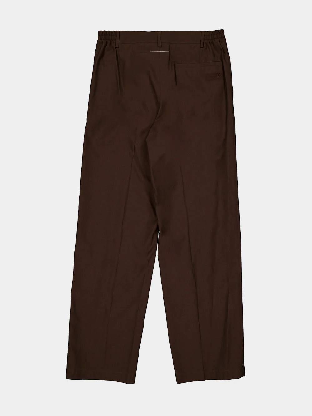 Brown Wool Wide-Leg Pleated Trousers - Image 7