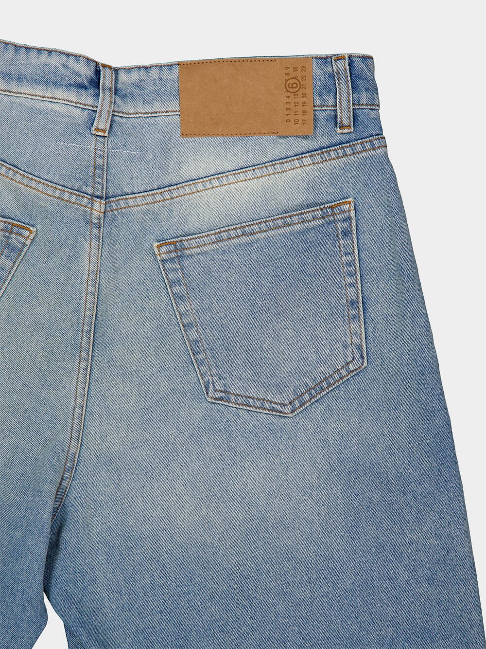Washed Blue Wide-Leg Denim Shorts - Image 4