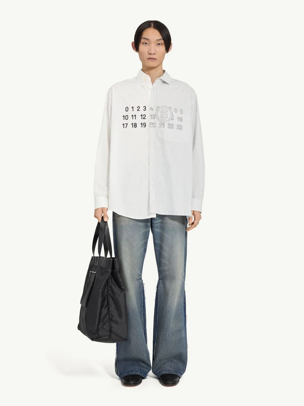 White and Grey Poplin Shirt