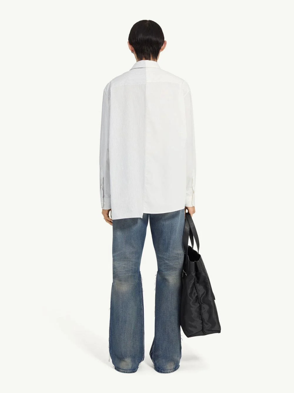 White and Grey Poplin Shirt - Image 3