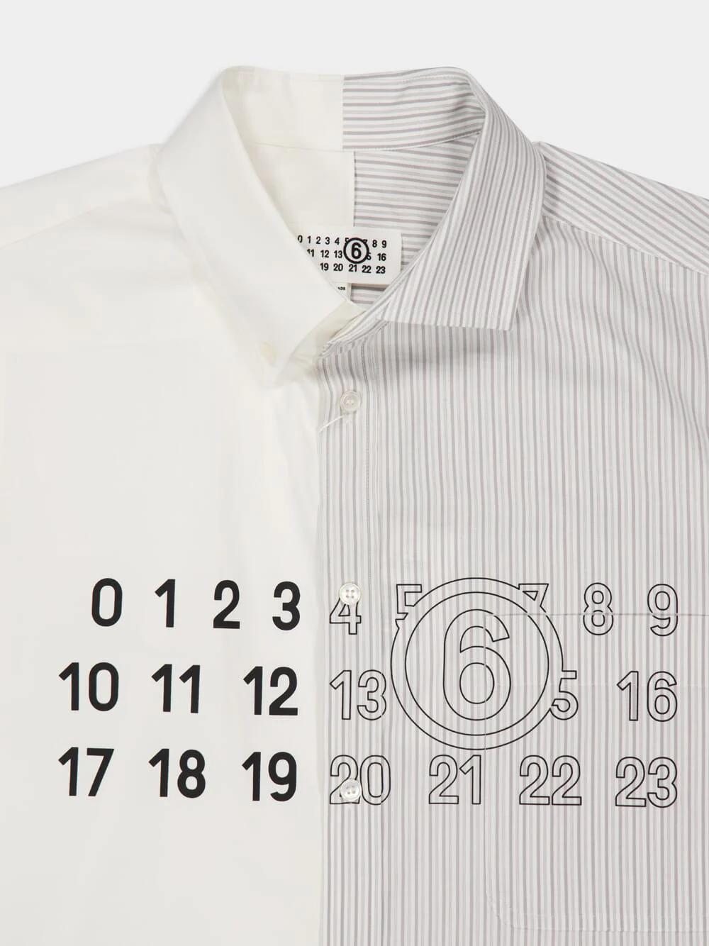 White and Grey Poplin Shirt - Image 5