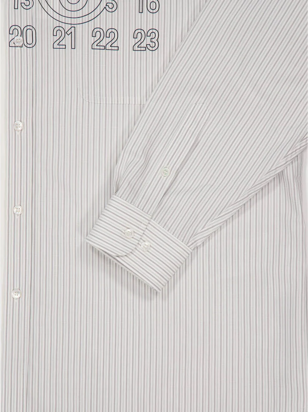 White and Grey Poplin Shirt - Image 6