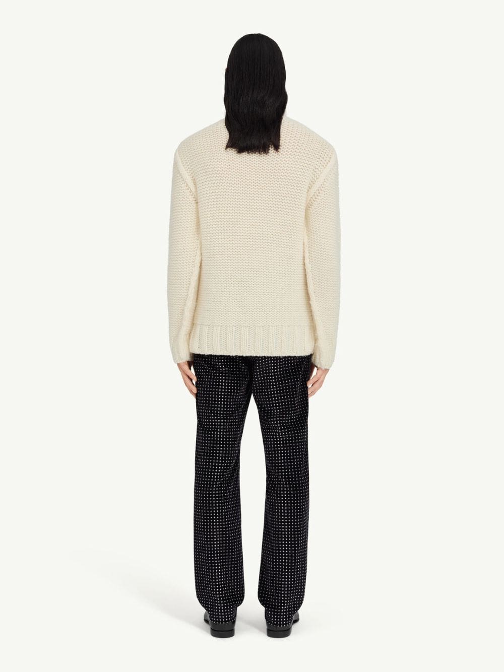 White Chunky Wool Turtleneck Jumper - Image 3