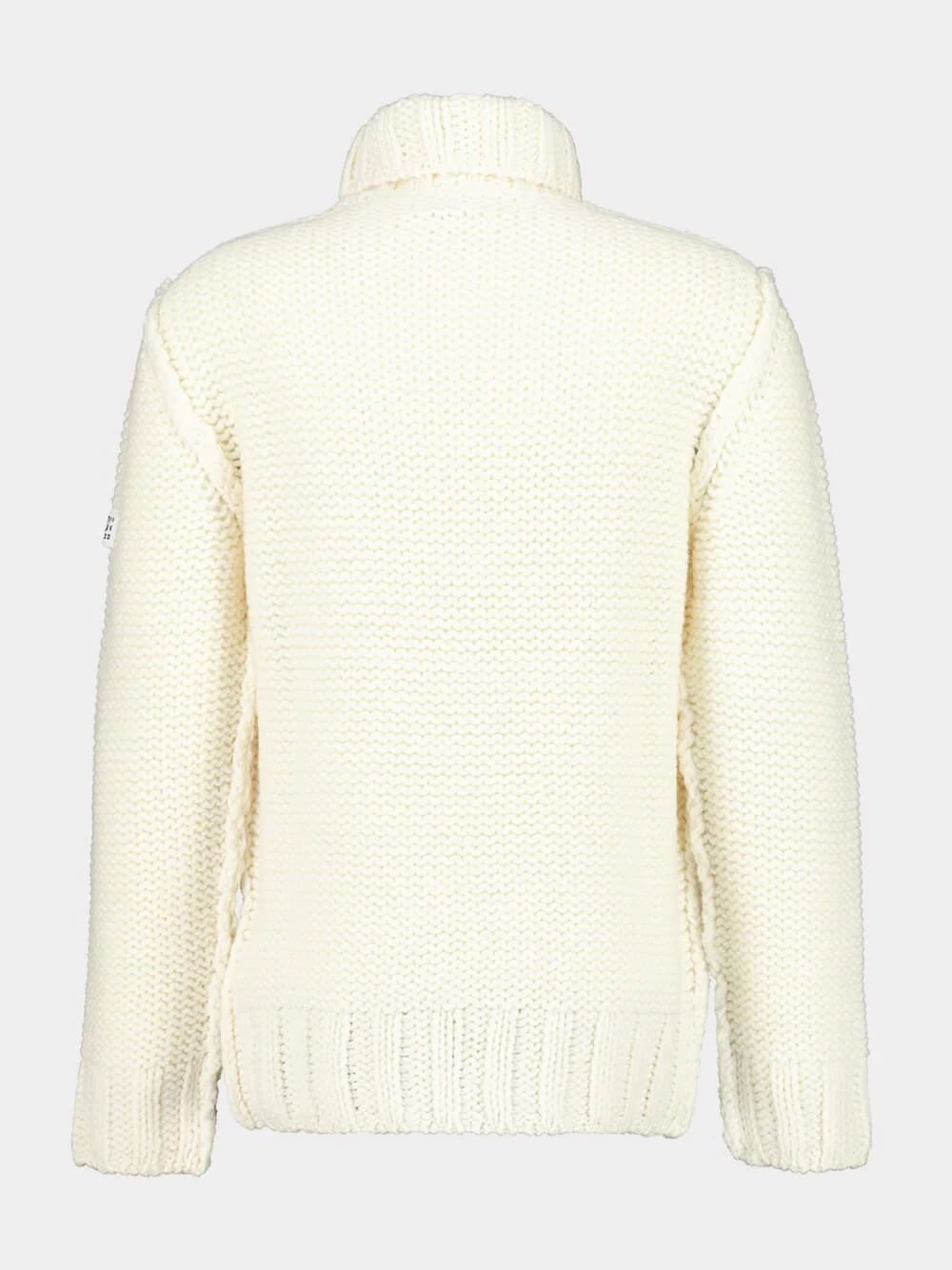 White Chunky Wool Turtleneck Jumper - Image 4