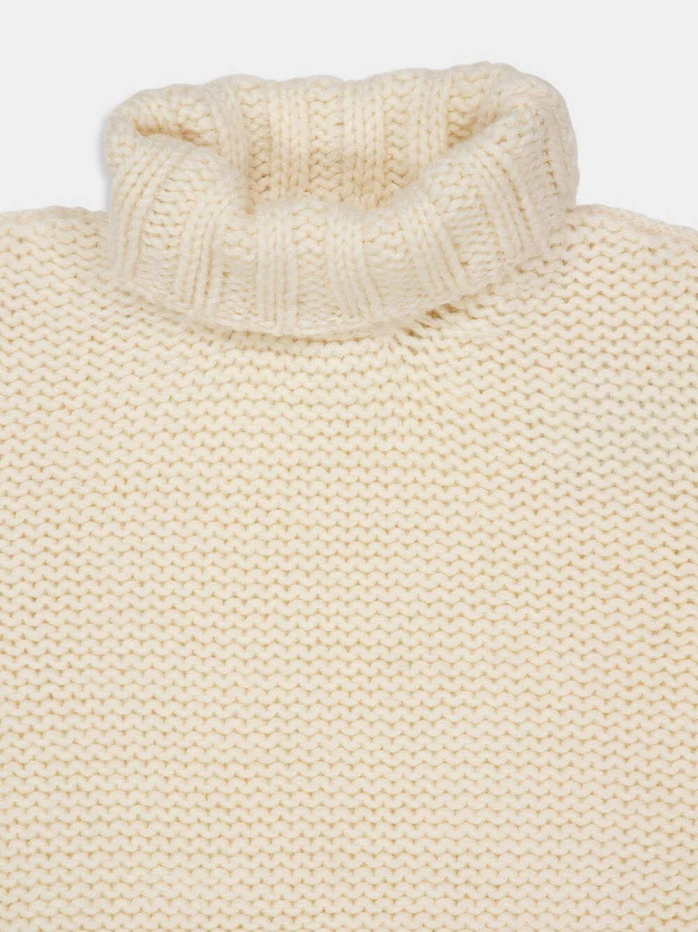 White Chunky Wool Turtleneck Jumper - Image 5