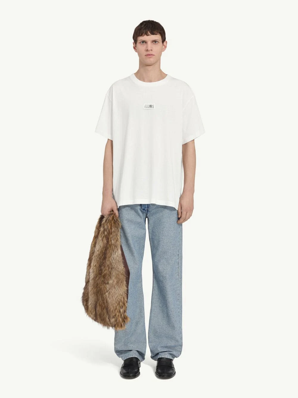 White Cotton T-Shirt with Logo - Image 2