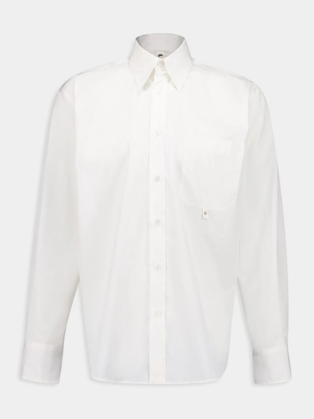 White Detachable-Collar Long Sleeve Shirt - Image 5