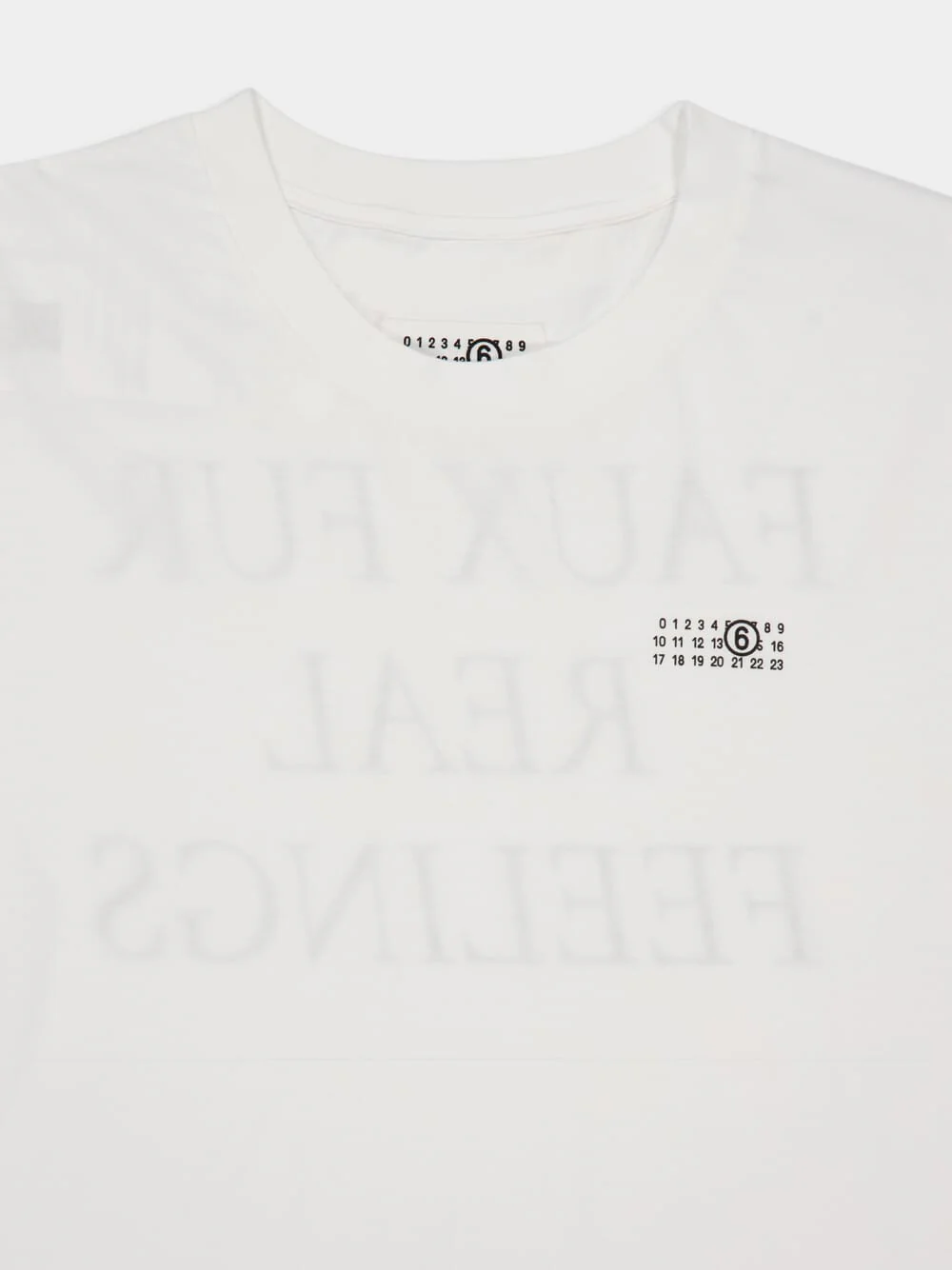 White Faux Fur Real Feelings Print T-Shirt - Image 3