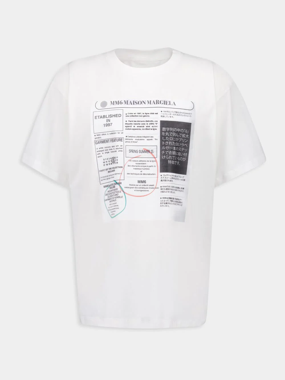 White Newspaper Print T-Shirt - Image 4