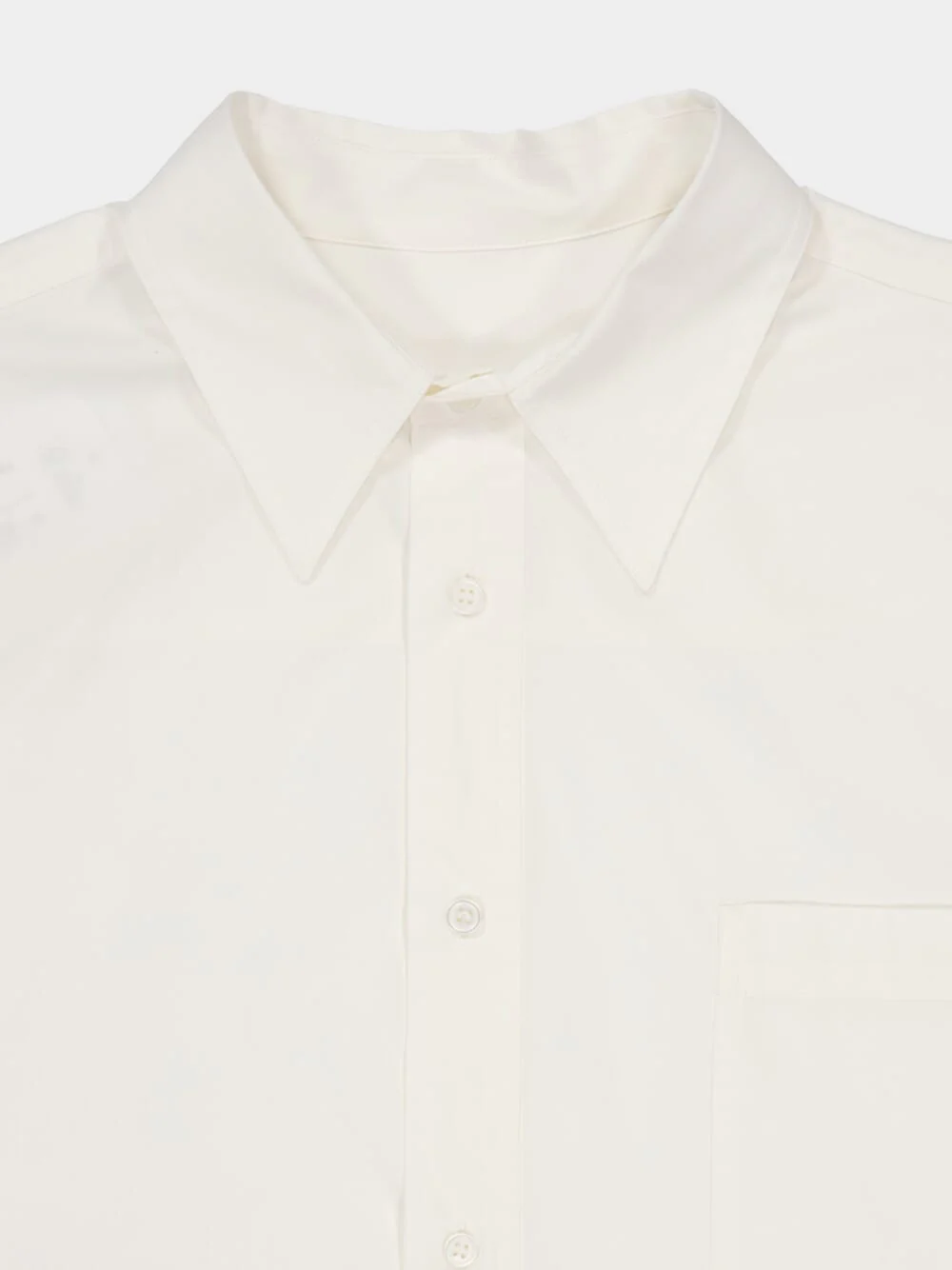 White Poplin Shirt with Yellow Patch - Image 5