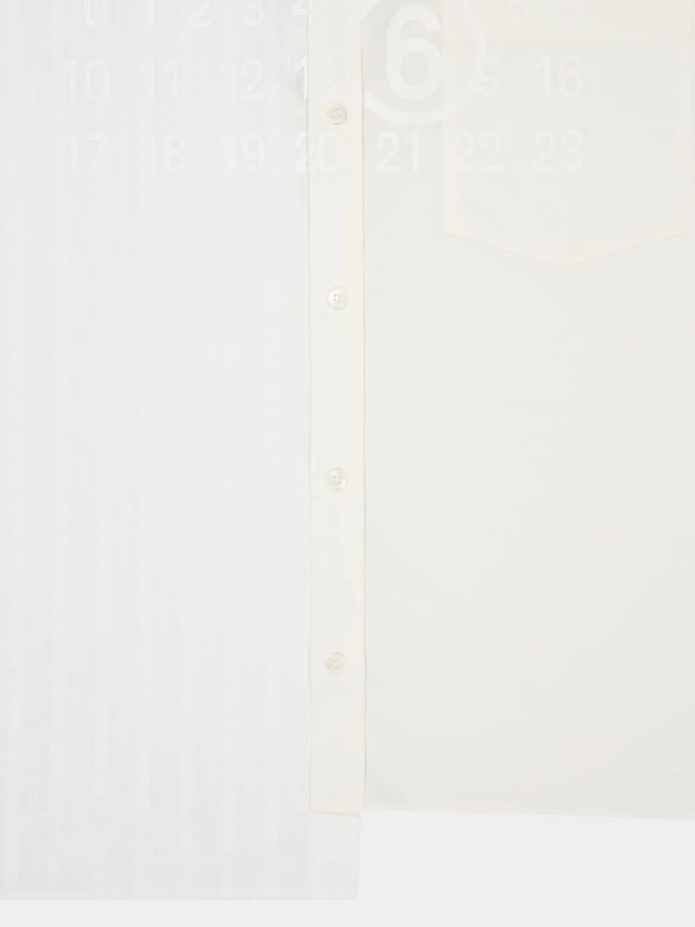 White Two-Tone Cotton Poplin Shirt - Image 5