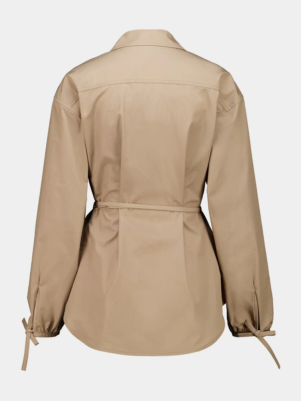 Beige Cotton Poplin Shirt Jacket - Image 4