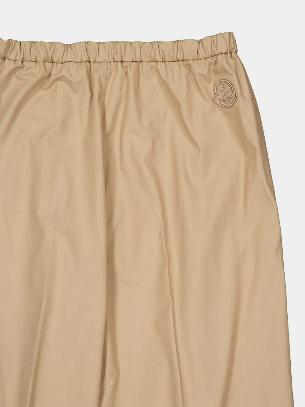 Beige Cotton Poplin Wide-Leg Trousers - Image 3