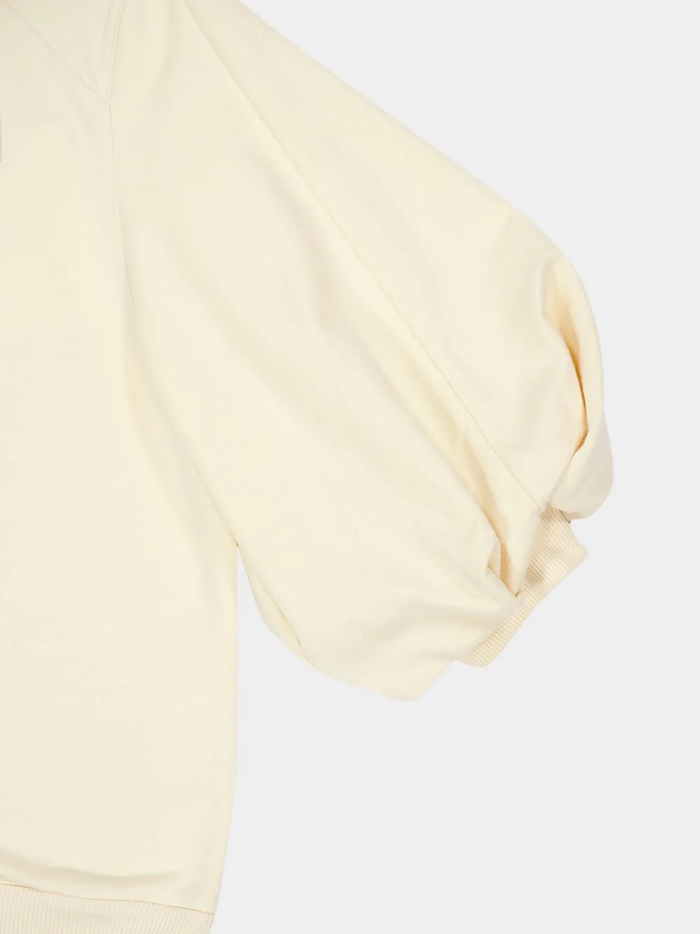 Beige Cotton Zip-Up Hooded Sweatshirt - Image 6